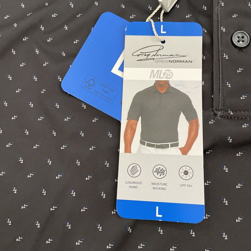 Greg Norman Shirt Mens Large Blue 3 Button ML75 Play Dry Cooling Golf Polo - Picture 3 of 8